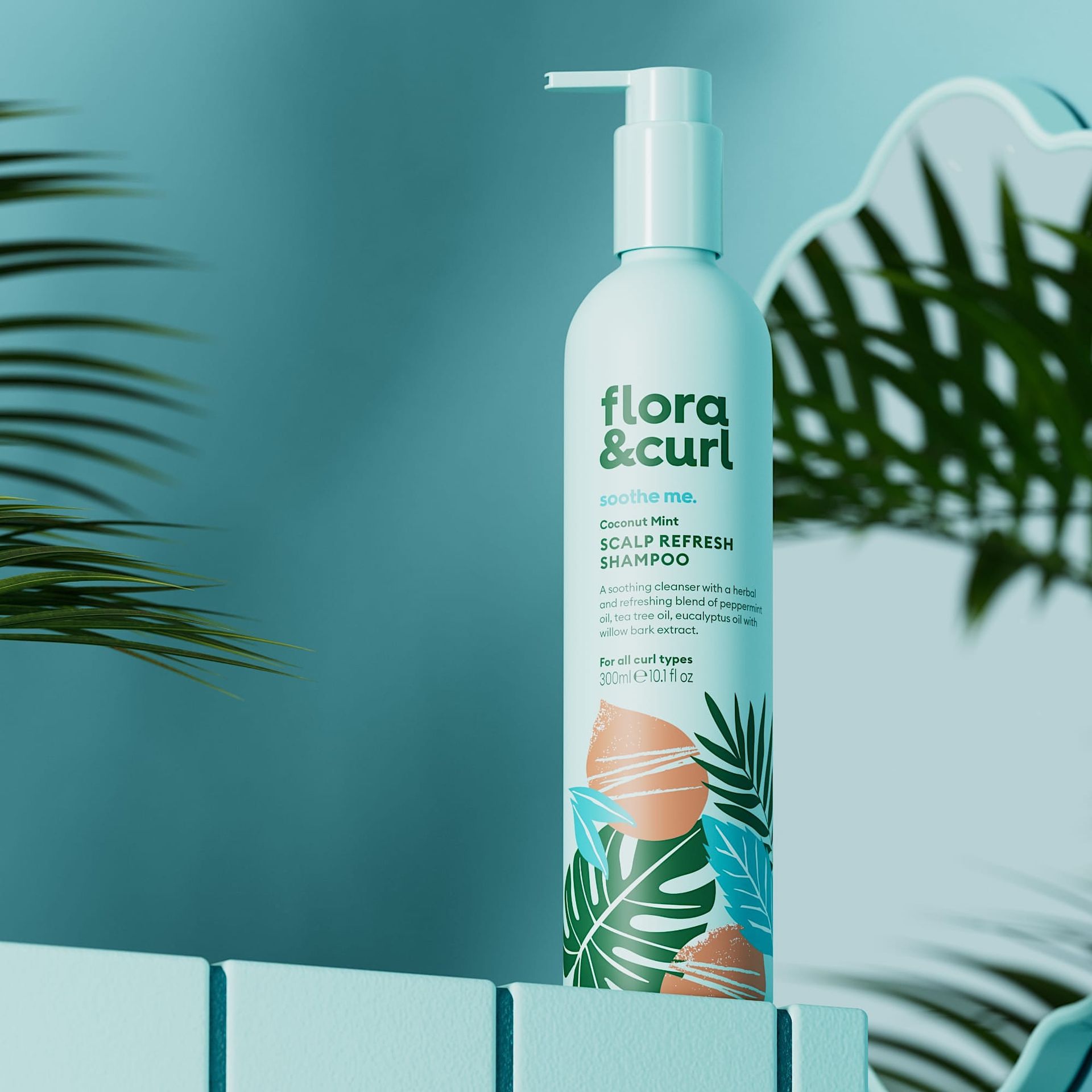 Flora & Curl Soothe Me Coconut Mint Scalp Refresh Shampoo 300ml