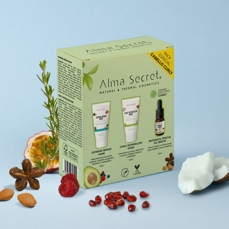 Alma Secret Pack Regalo Minis: Curly &amp; Extreme &amp; Botanical Rescue