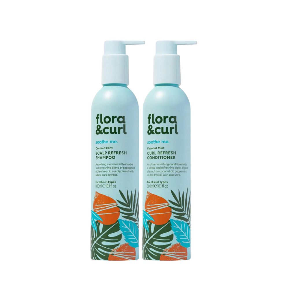 Flora &amp; Curl Coconut Mint Refresh Scalp Cleansing Duo