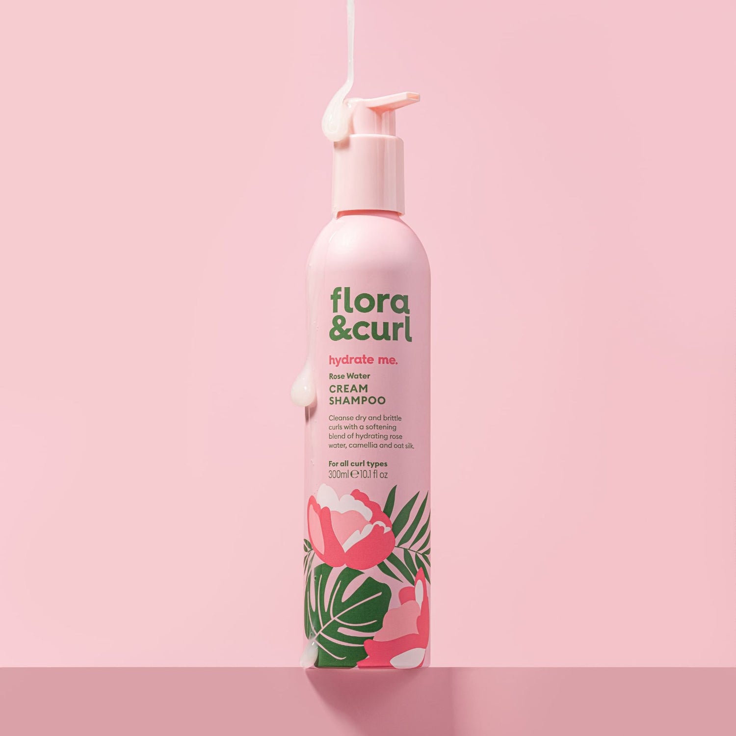 Flora &amp; Curl Hydrate Me Rose Water Cream Shampoo 300ml