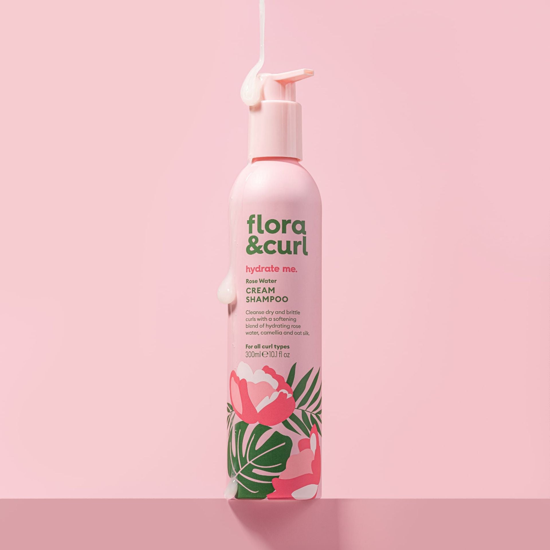 Flora &amp; Curl Hydrate Me Rose Water Cream Shampoo 300ml