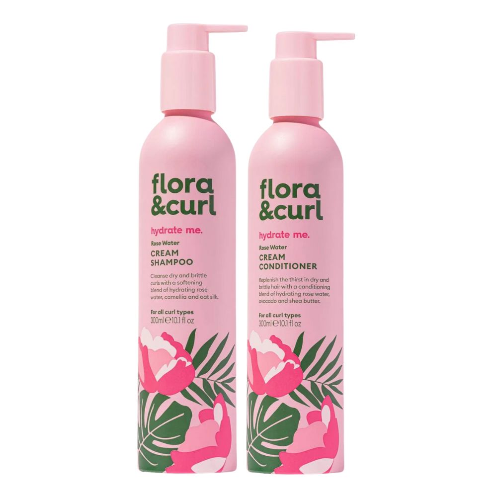 Flora &amp; Curl Hydrate Me Rose Water Cleansing Duo