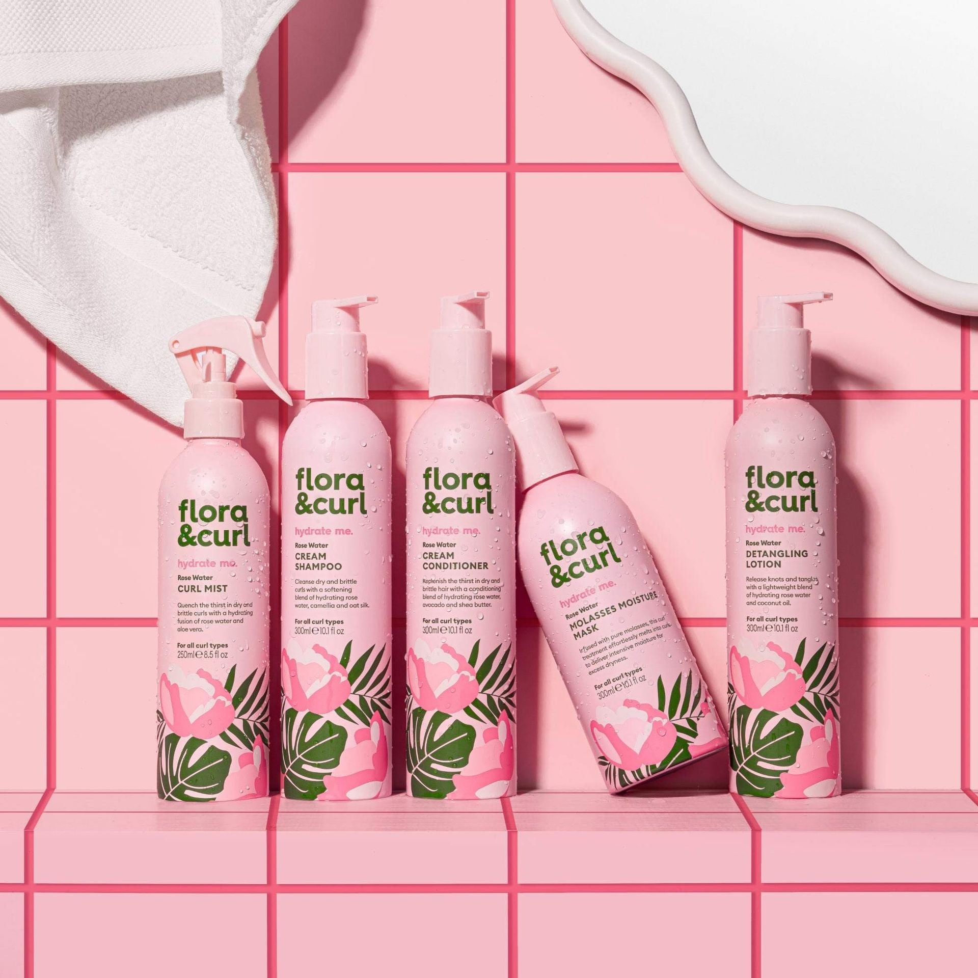 Flora &amp; Curl Hydrate Me Rose Water Cream Conditioner 300ml