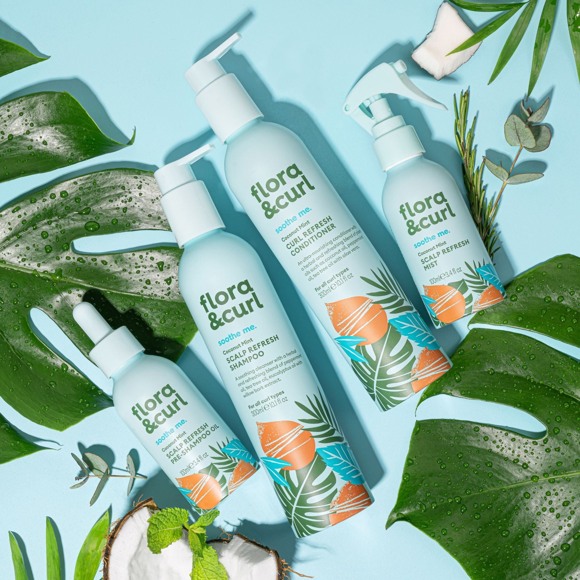 Flora &amp; Curl Soothe Me Coconut Mint Scalp Refresh Mist 100ml