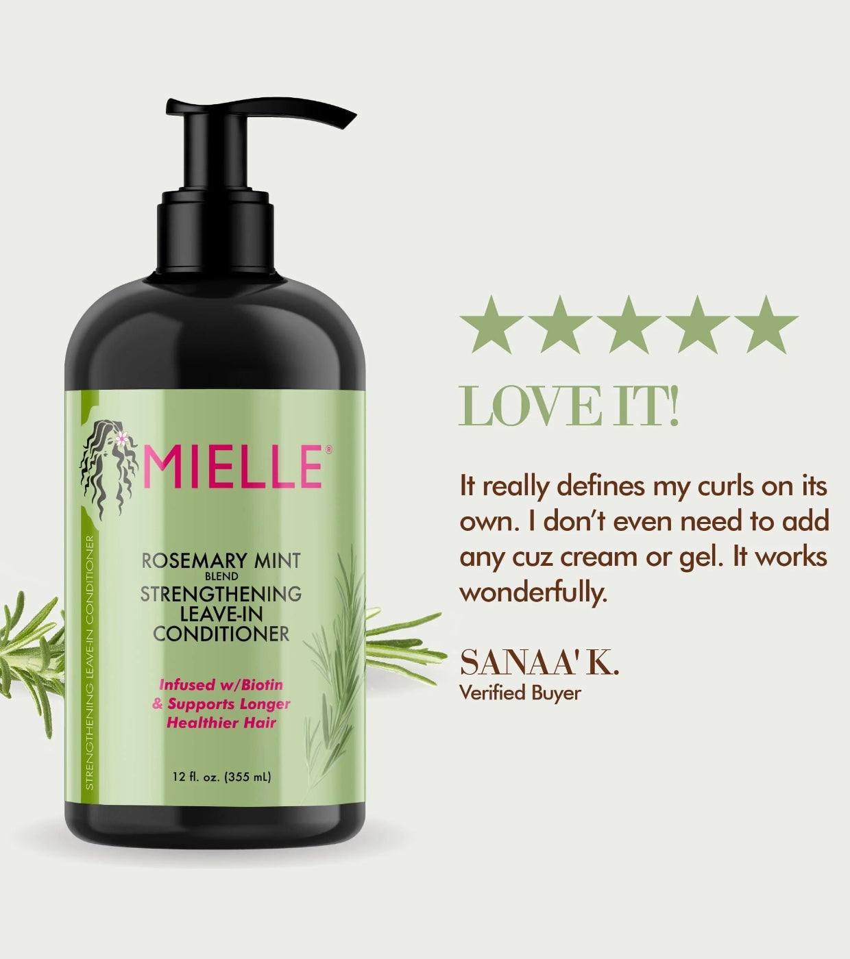 Mielle Rosemary and mint leave-in strengthening conditioner 355ml