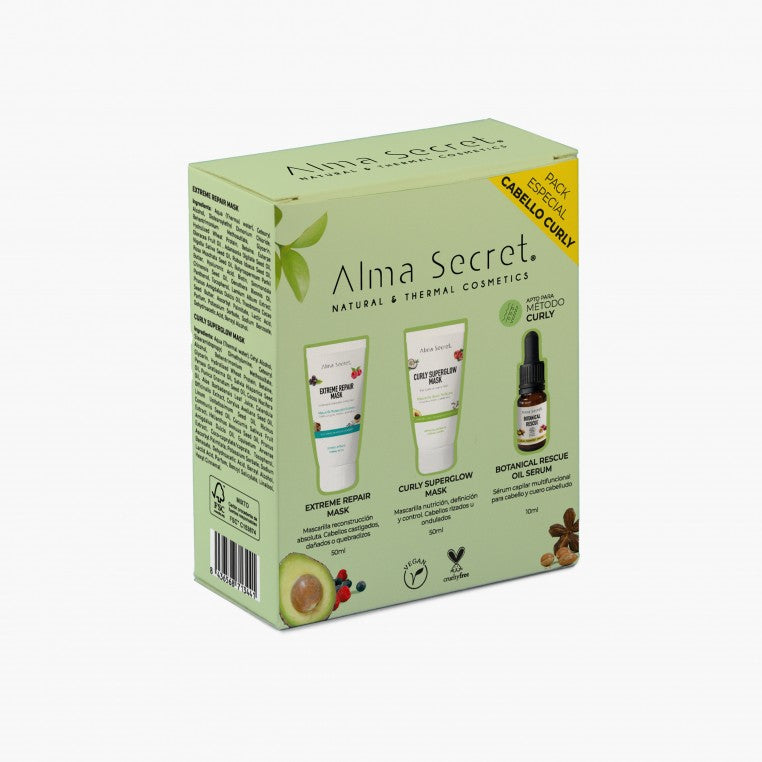 Alma Secret Pack Regalo Minis: Curly &amp; Extreme &amp; Botanical Rescue