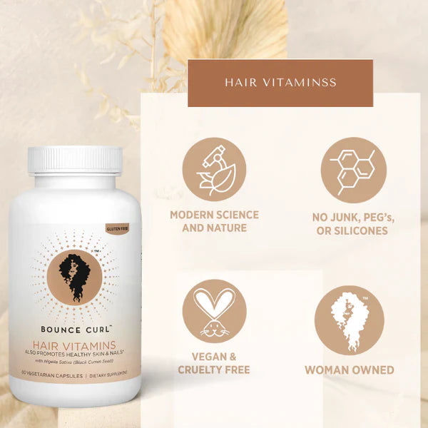 Bounce Curl Hair Vitamins with Nigella Sativa - 60 Capsules