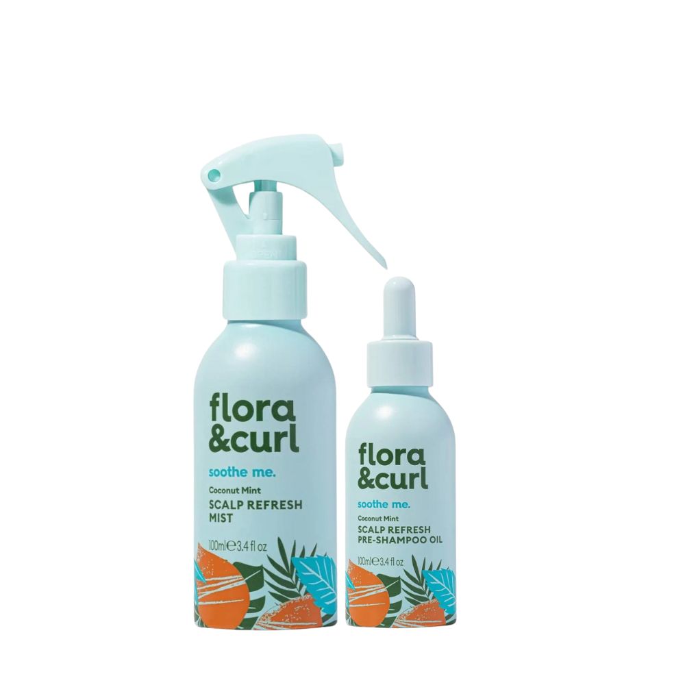 Flora &amp; Curl Coconut Mint Scalp Refresh Pre &amp; Post Shower Treatment Duo